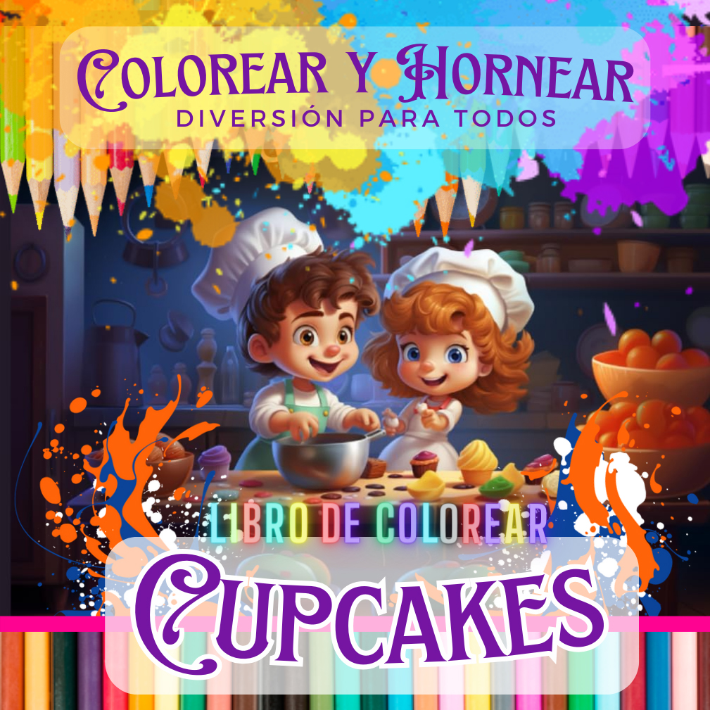 Libro de Colorear y Hornear Cupcakes